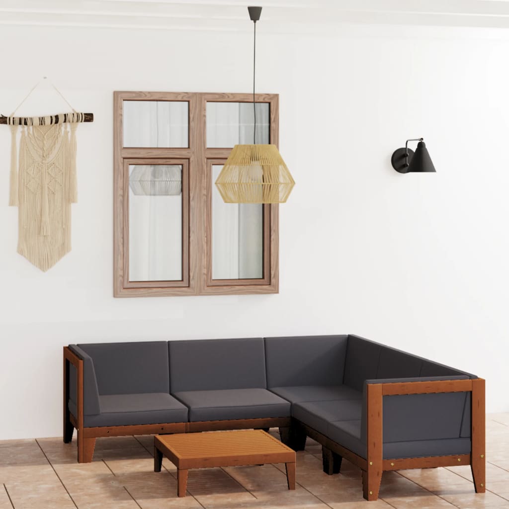7-Tlg. Garten-Lounge-Set Mit Kissen Massivholz Akazie