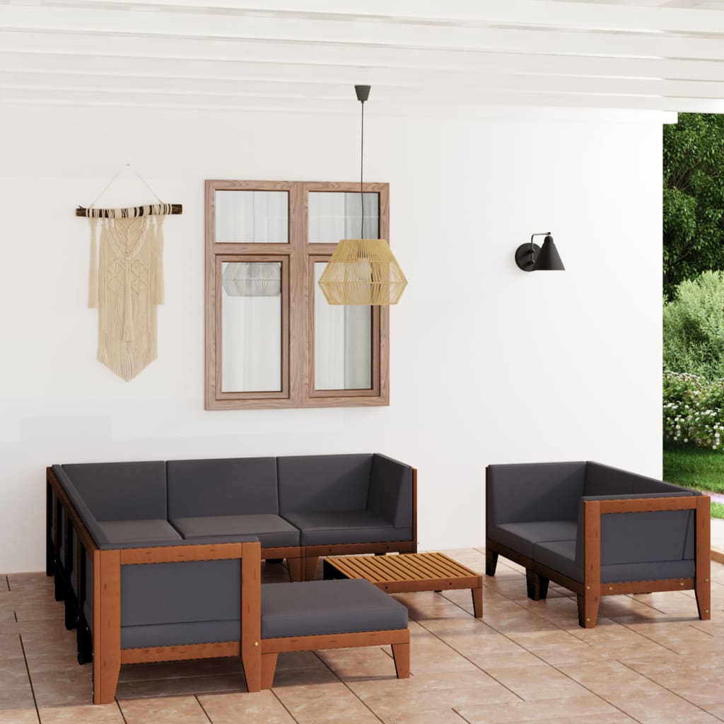7-Tlg. Garten-Lounge-Set Mit Kissen Massivholz Akazie