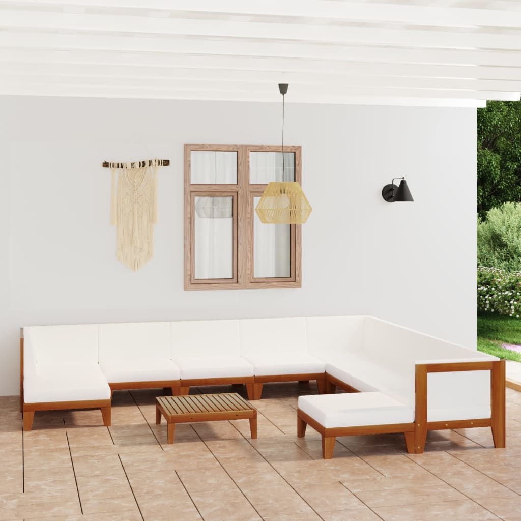 7-Tlg. Garten-Lounge-Set Mit Kissen Massivholz Akazie
