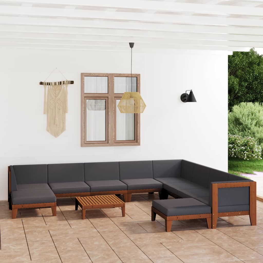 7-Tlg. Garten-Lounge-Set Mit Kissen Massivholz Akazie