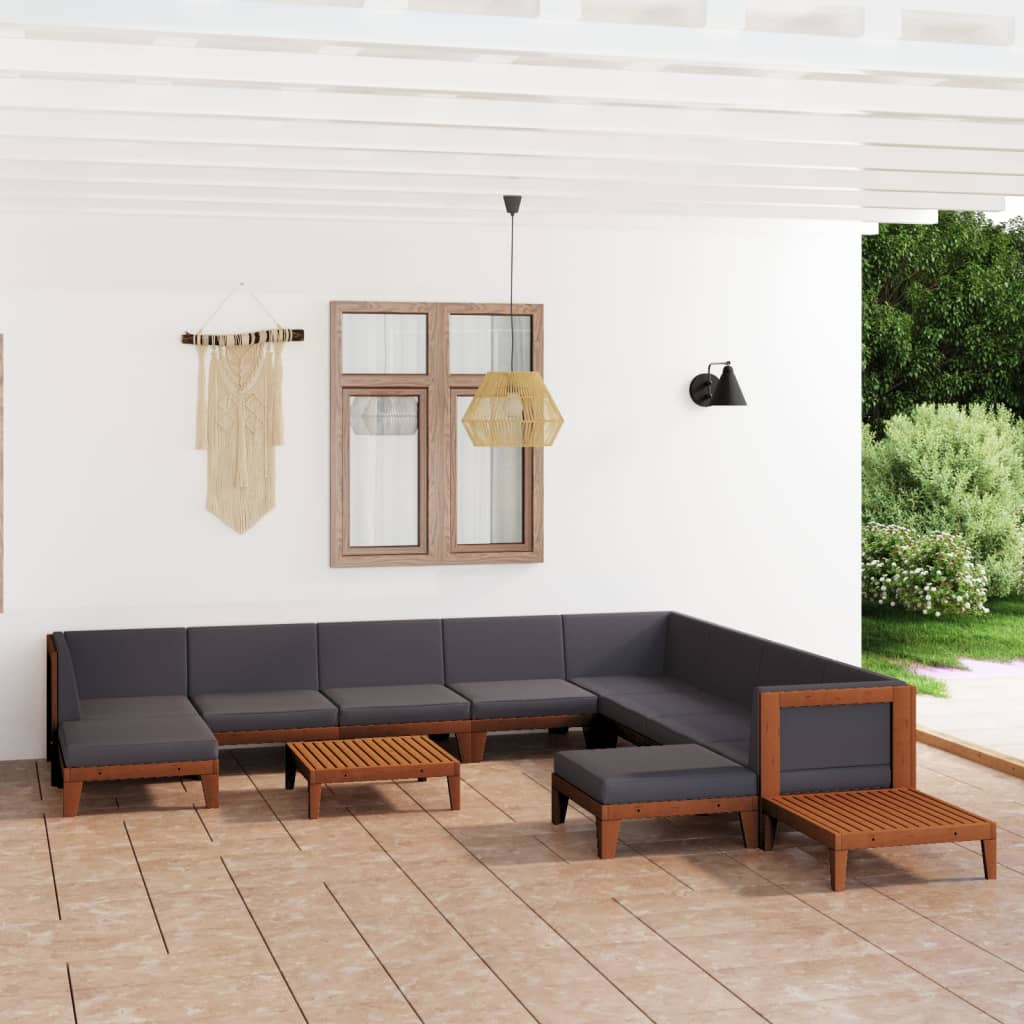 7-Tlg. Garten-Lounge-Set Mit Kissen Massivholz Akazie