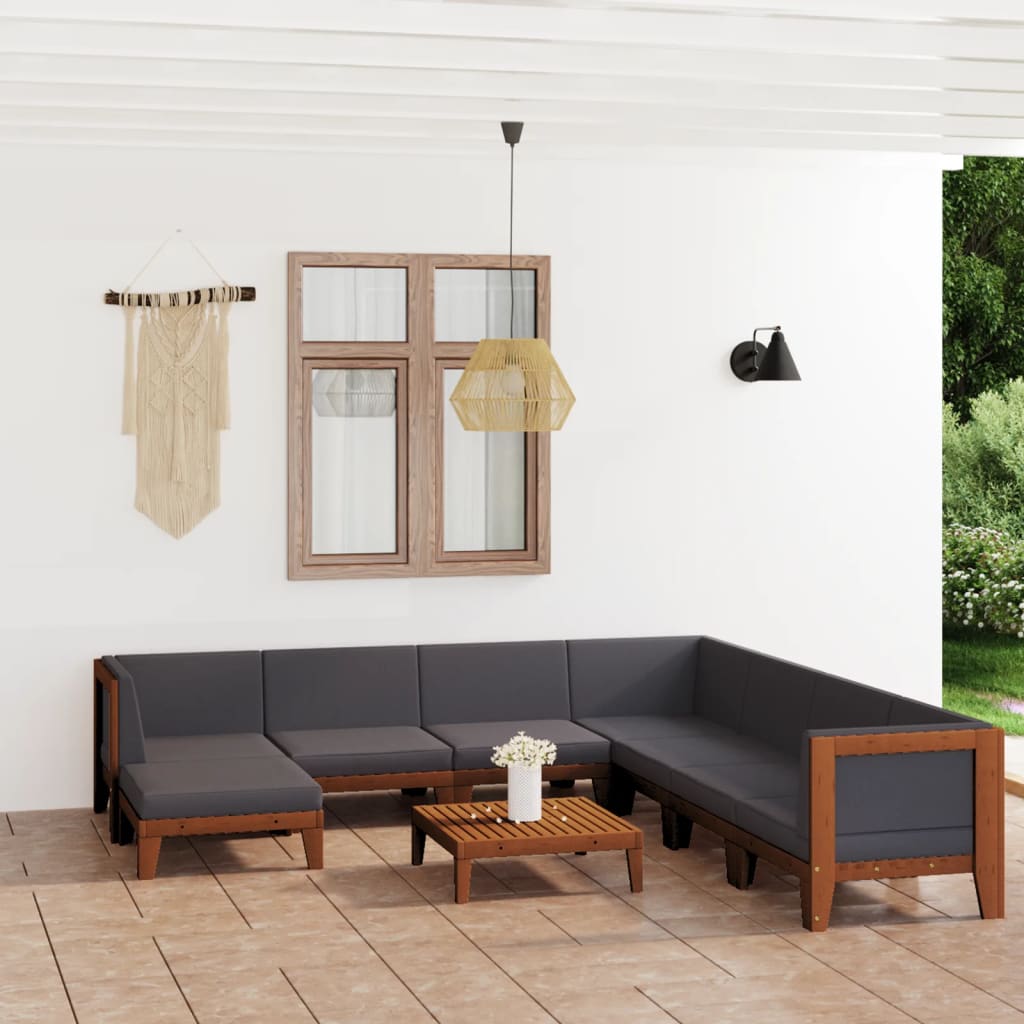 7-Tlg. Garten-Lounge-Set Mit Kissen Massivholz Akazie