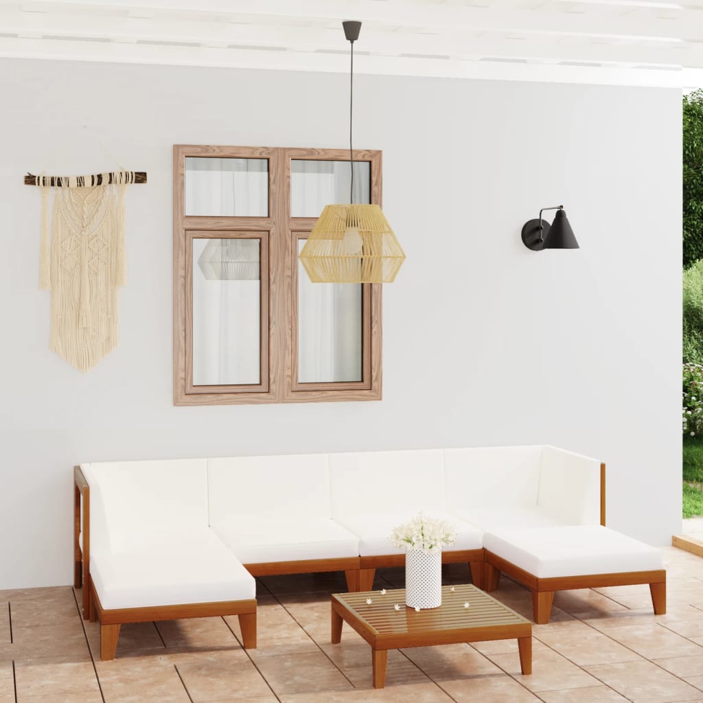 7-Tlg. Garten-Lounge-Set Mit Kissen Massivholz Akazie
