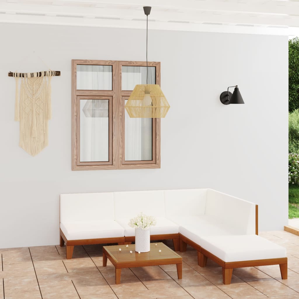 7-Tlg. Garten-Lounge-Set Mit Kissen Massivholz Akazie