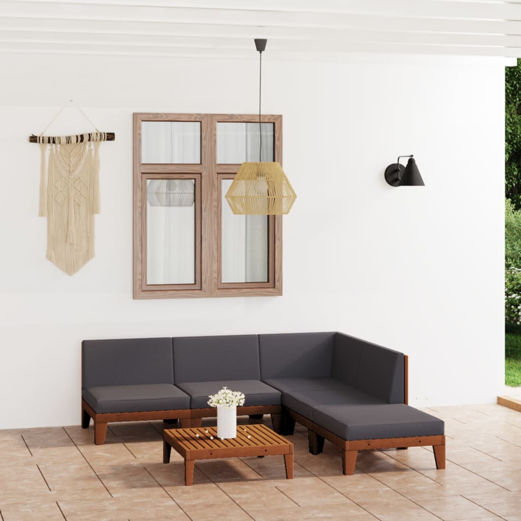 7-Tlg. Garten-Lounge-Set Mit Kissen Massivholz Akazie