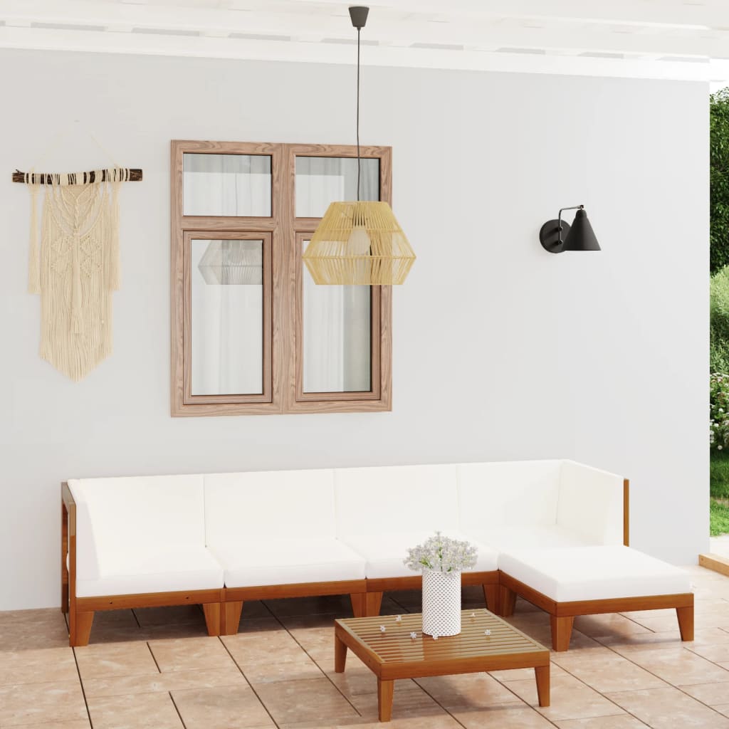 7-Tlg. Garten-Lounge-Set Mit Kissen Massivholz Akazie