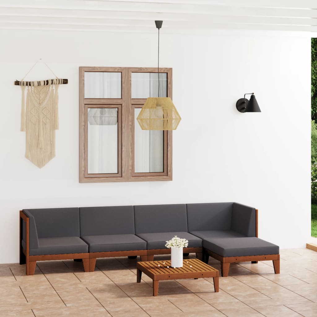 7-Tlg. Garten-Lounge-Set Mit Kissen Massivholz Akazie