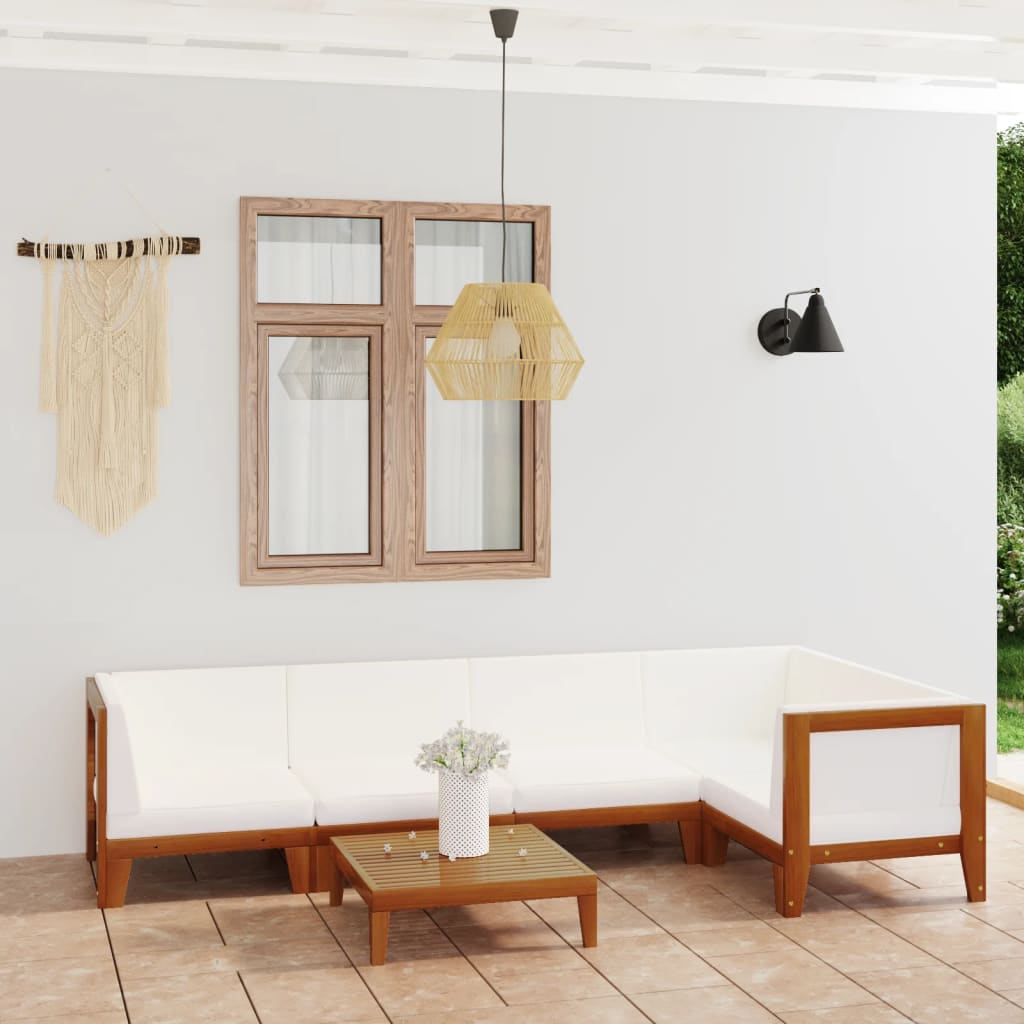 7-Tlg. Garten-Lounge-Set Mit Kissen Massivholz Akazie