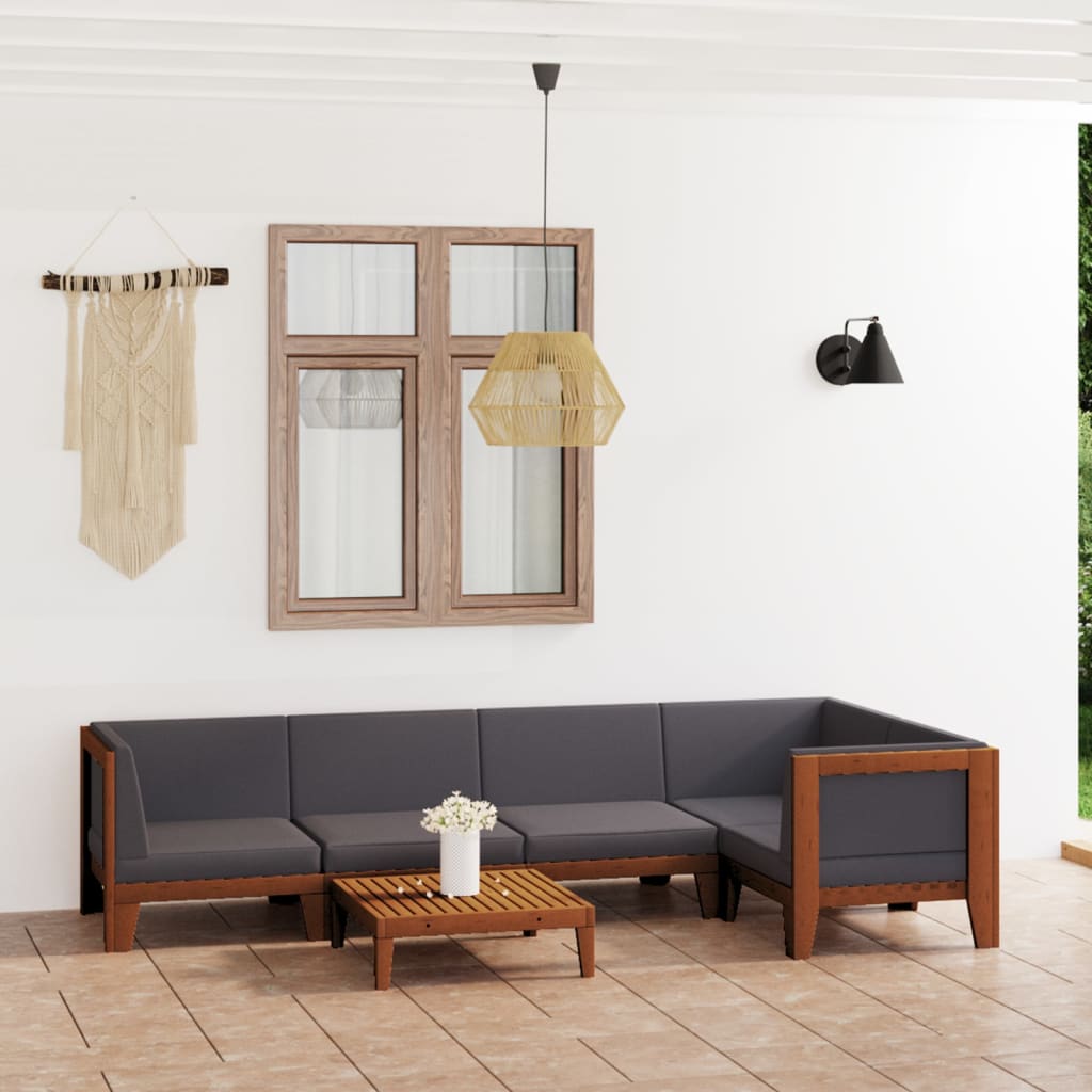 7-Tlg. Garten-Lounge-Set Mit Kissen Massivholz Akazie