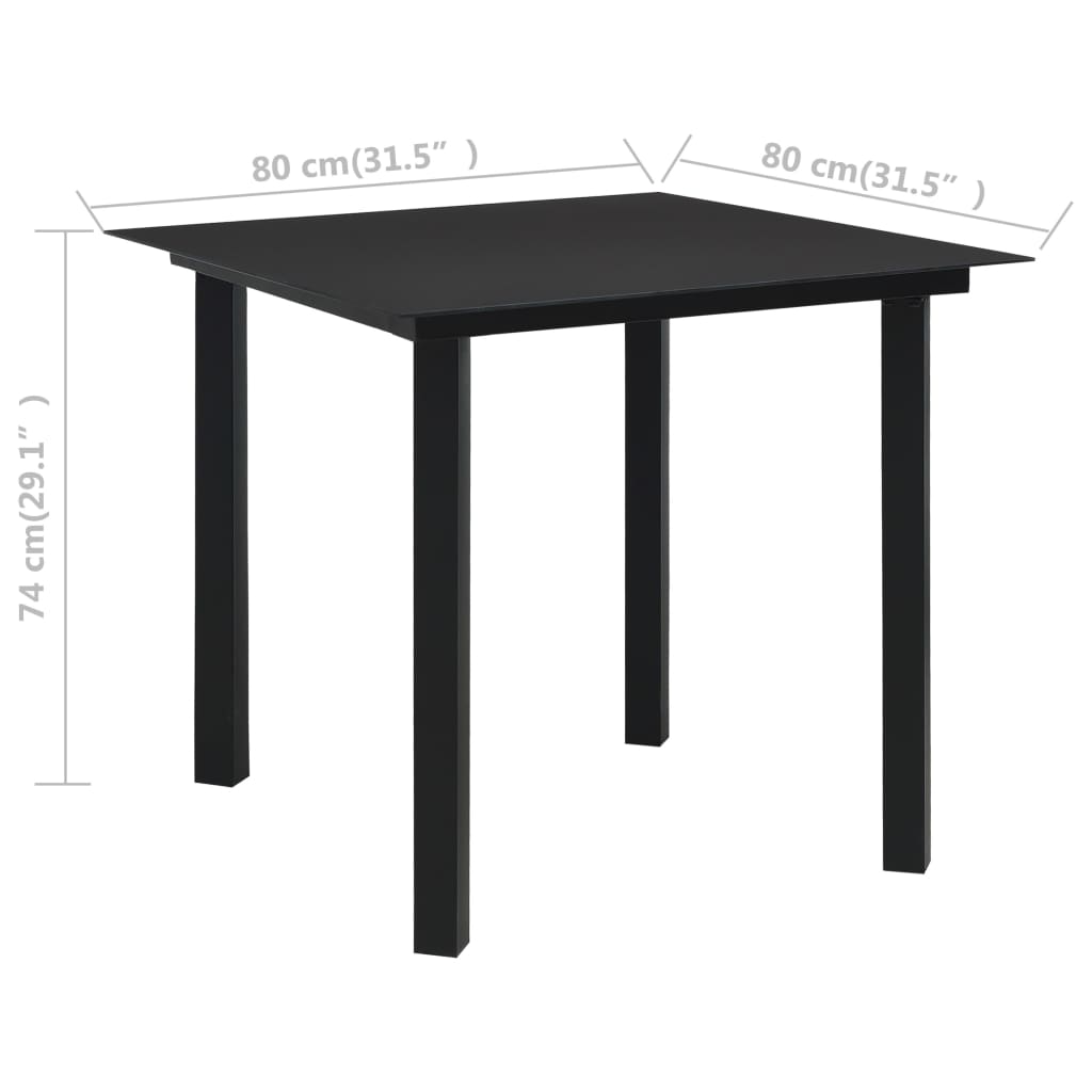 5-Tlg. Garten-Essgruppe Pvc Rattan Schwarz
