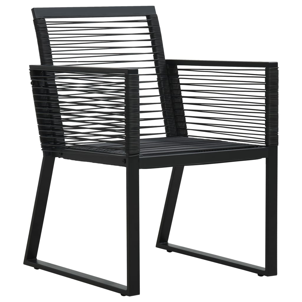 5-Tlg. Garten-Essgruppe Pvc Rattan Schwarz