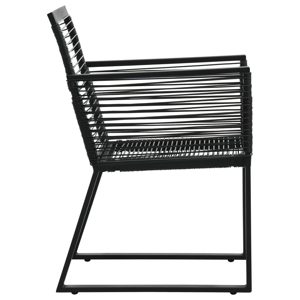 5-Tlg. Garten-Essgruppe Pvc Rattan Schwarz