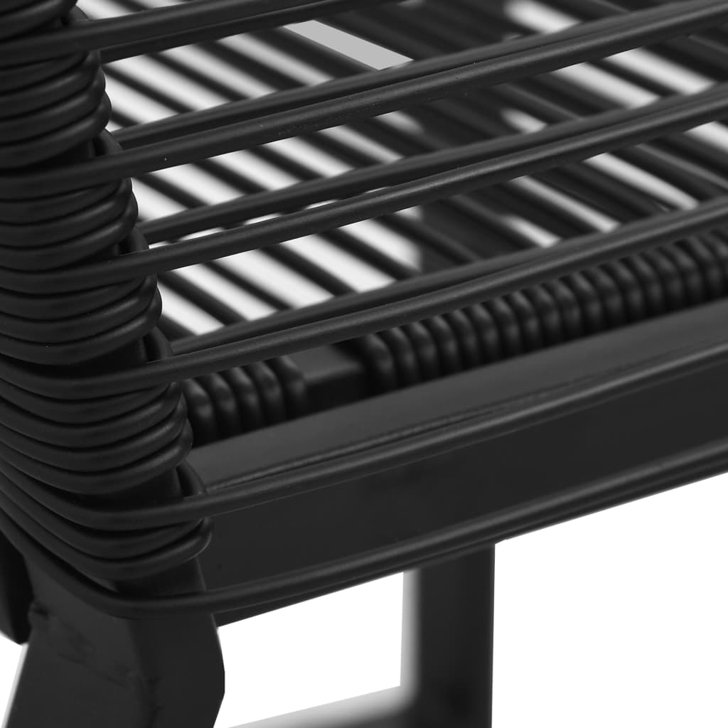 5-Tlg. Garten-Essgruppe Pvc Rattan Schwarz
