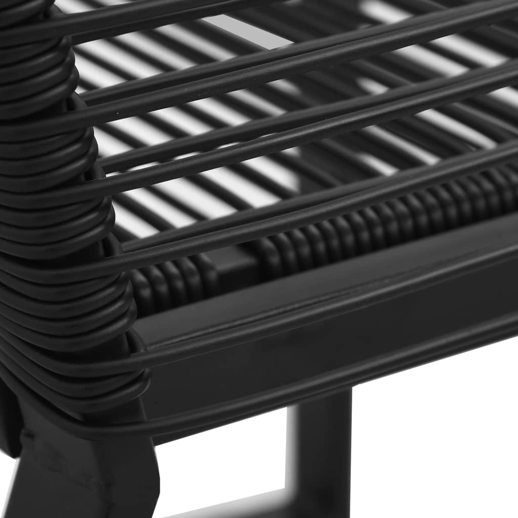 7-Tlg. Garten-Essgruppe Pvc Rattan Schwarz