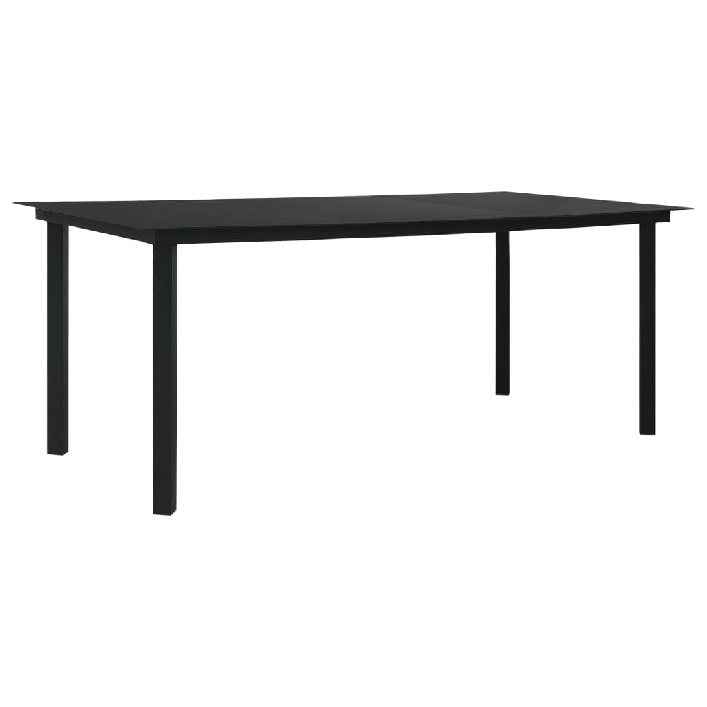9-Tlg. Garten-Essgruppe Pvc Rattan Schwarz