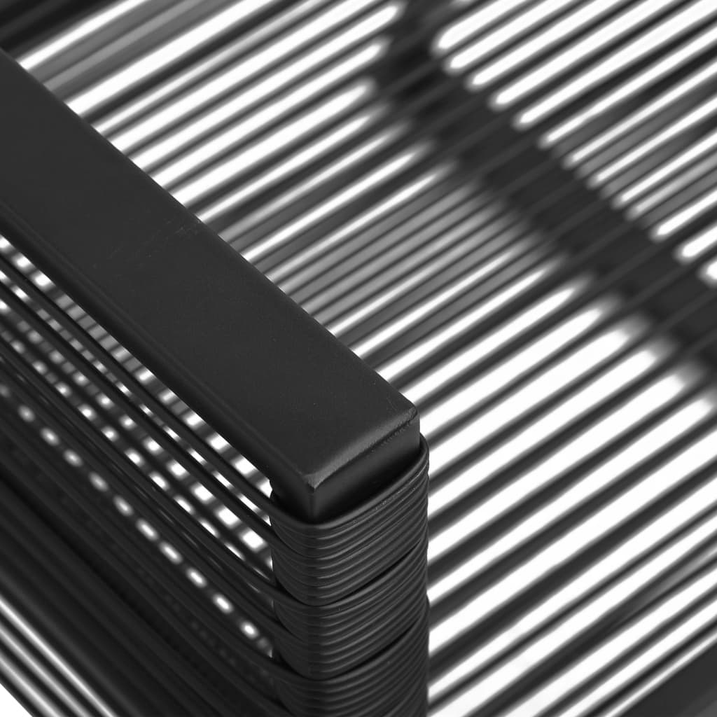 9-Tlg. Garten-Essgruppe Pvc Rattan Schwarz