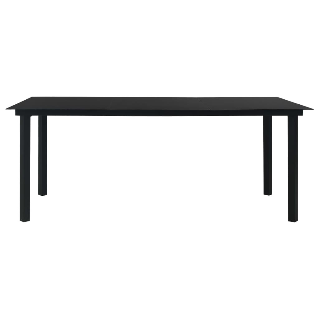 9-Tlg. Garten-Essgruppe Pvc Rattan Schwarz