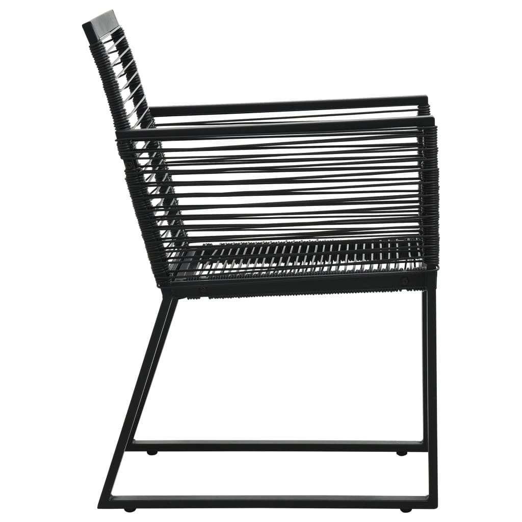 9-Tlg. Garten-Essgruppe Pvc Rattan Schwarz