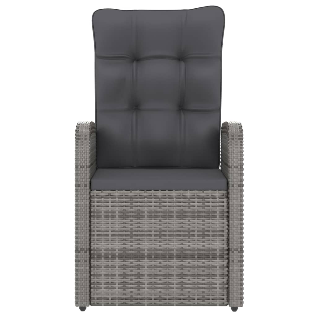9-Tlg. Garten-Essgruppe Mit Kissen Poly Rattan Grau