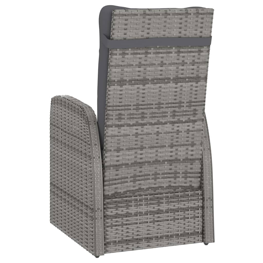 9-Tlg. Garten-Essgruppe Mit Kissen Poly Rattan Grau