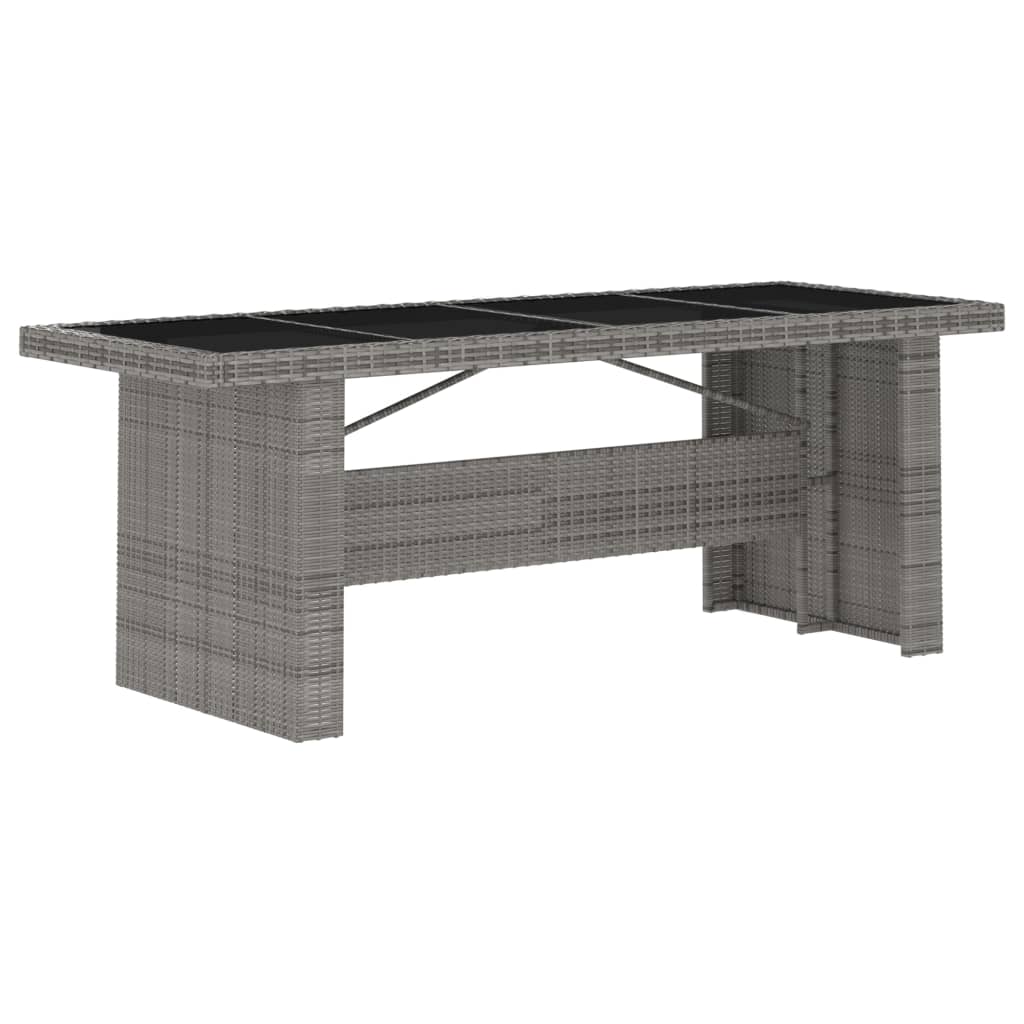 9-Tlg. Garten-Essgruppe Mit Kissen Poly Rattan Grau