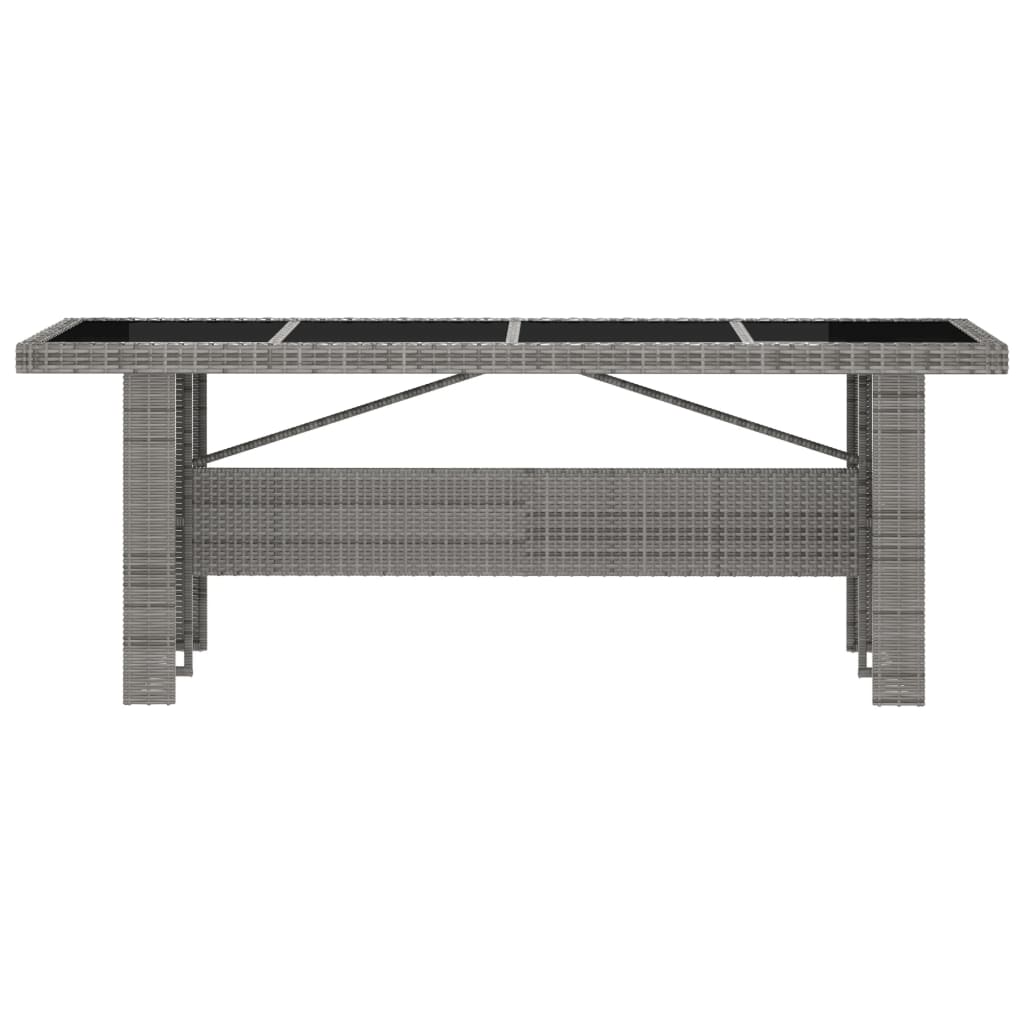 9-Tlg. Garten-Essgruppe Mit Kissen Poly Rattan Grau