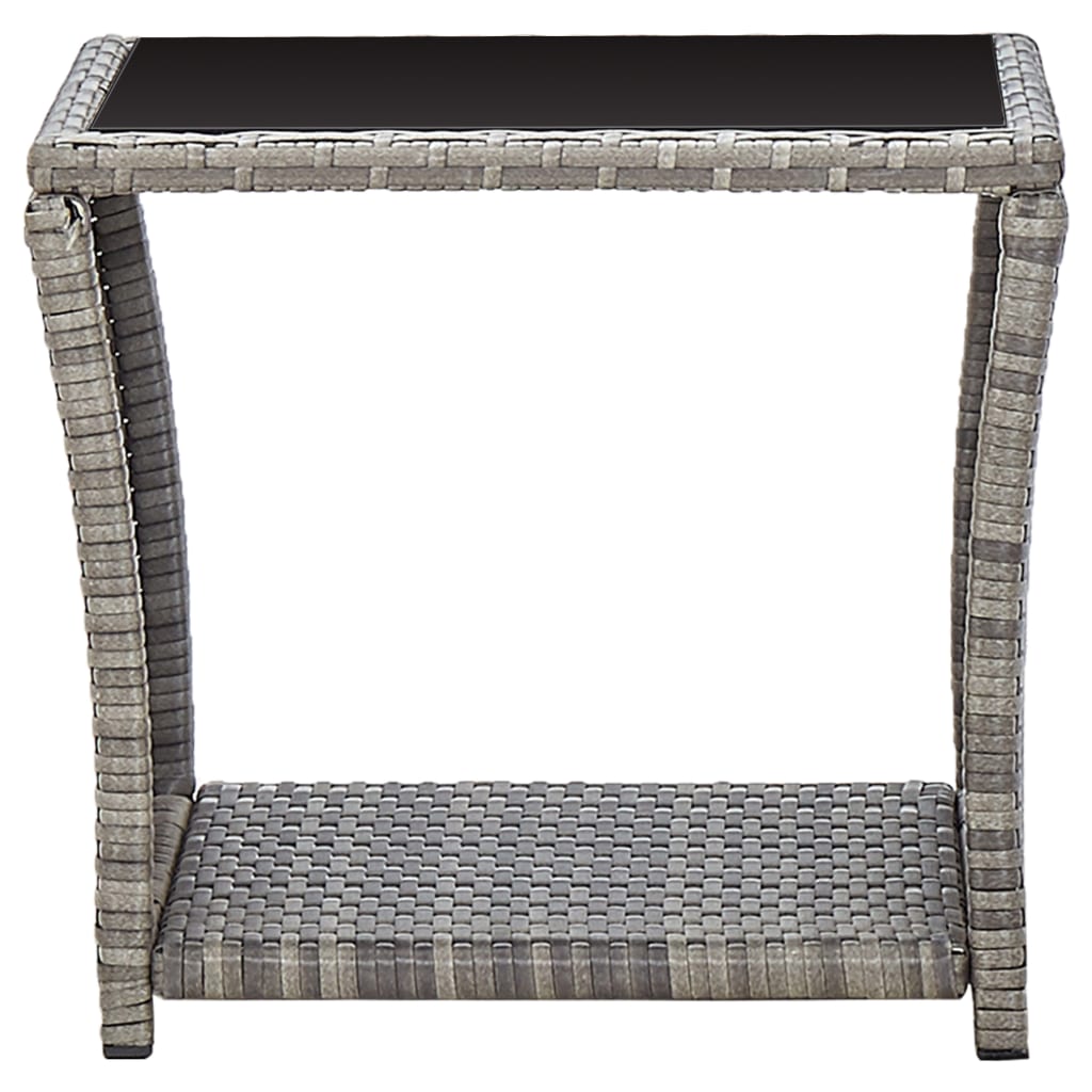 3-Tlg. Garten-Lounge-Set Mit Kissen Poly Rattan Grau