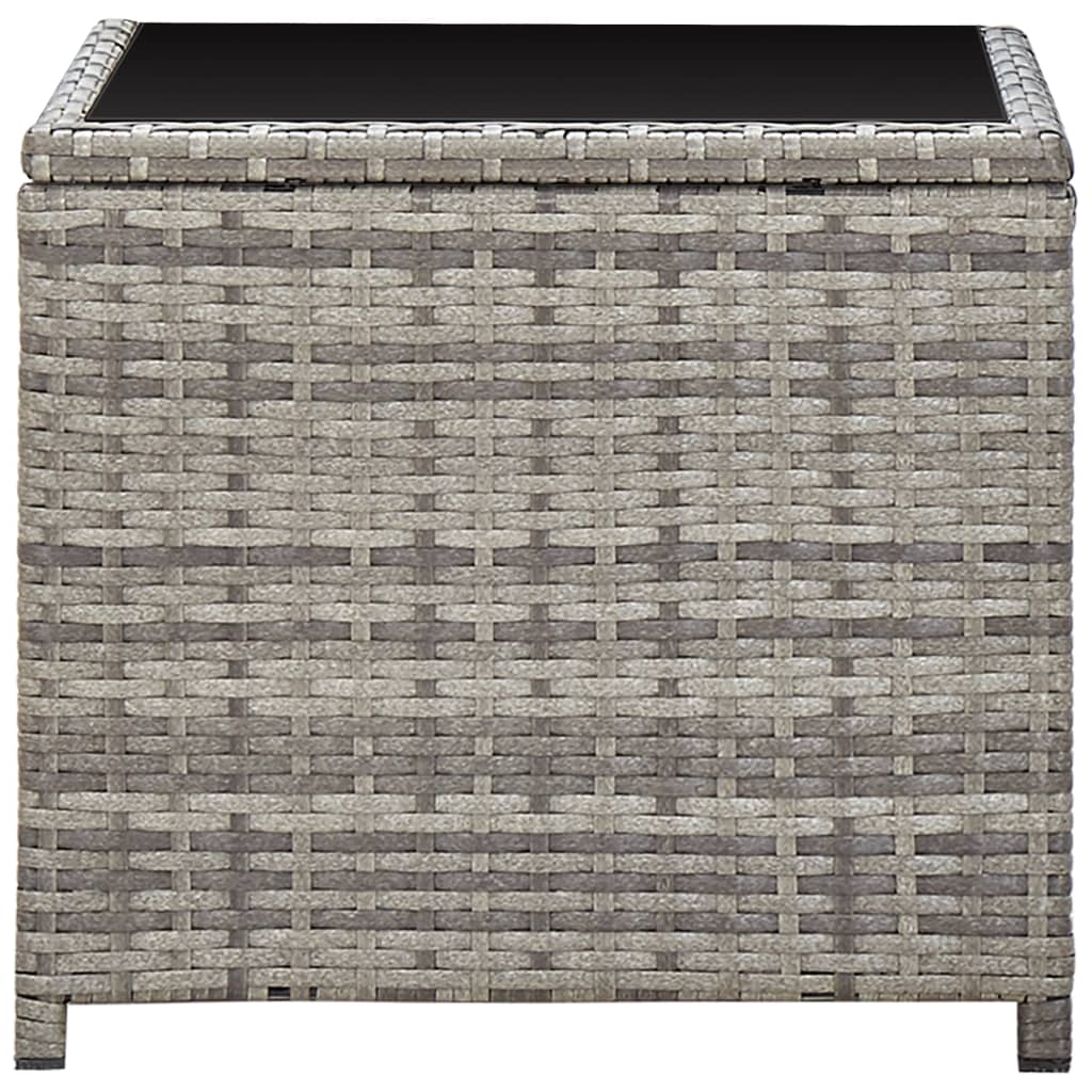 3-Tlg. Garten-Lounge-Set Mit Kissen Poly Rattan Grau