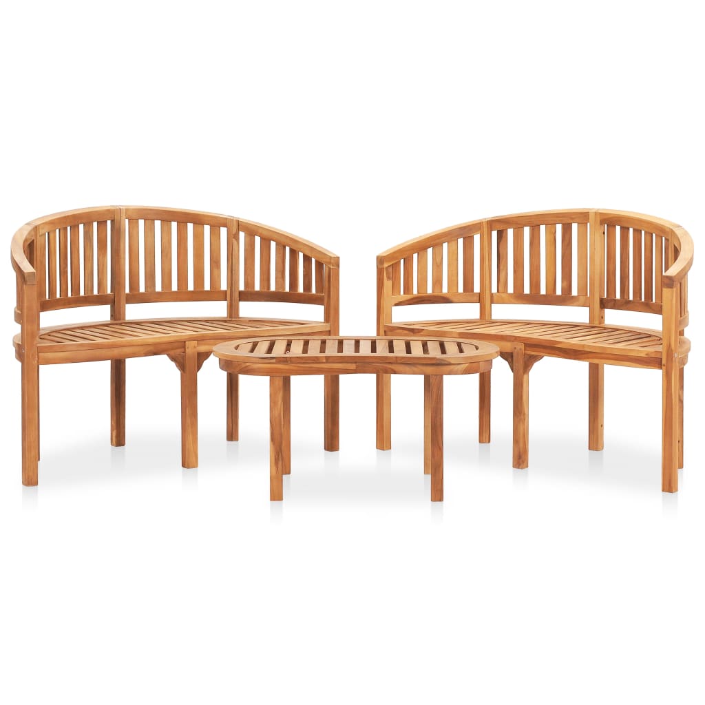 4-Tlg. Garten-Lounge-Set Massivholz Teak