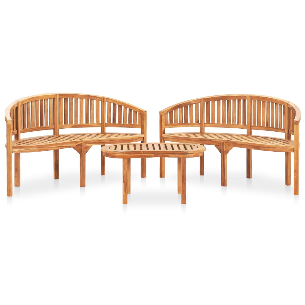 4-Tlg. Garten-Lounge-Set Massivholz Teak