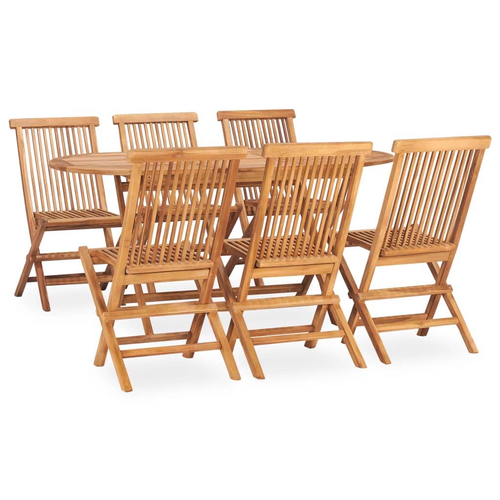 7-Tlg. Garten-Essgruppe Klappbar Massivholz Teak