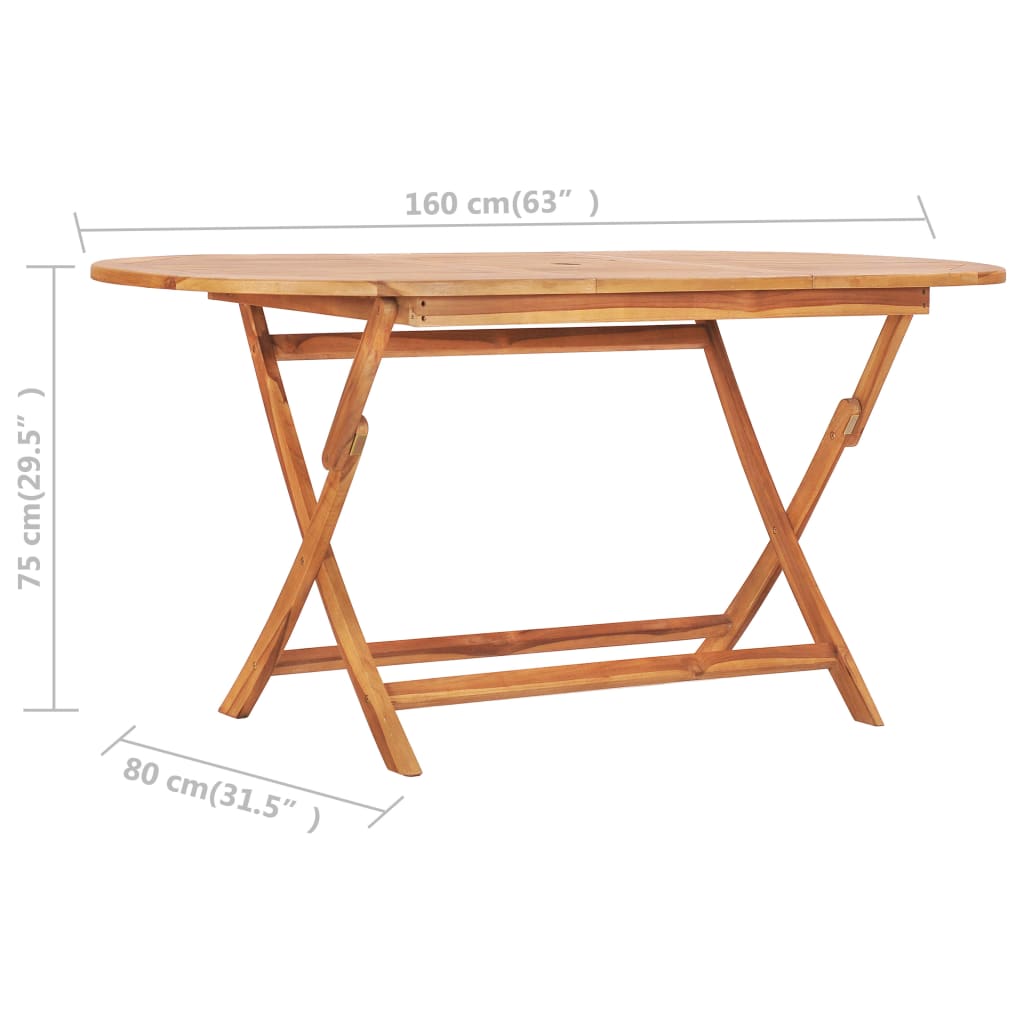 7-Tlg. Garten-Essgruppe Klappbar Massivholz Teak