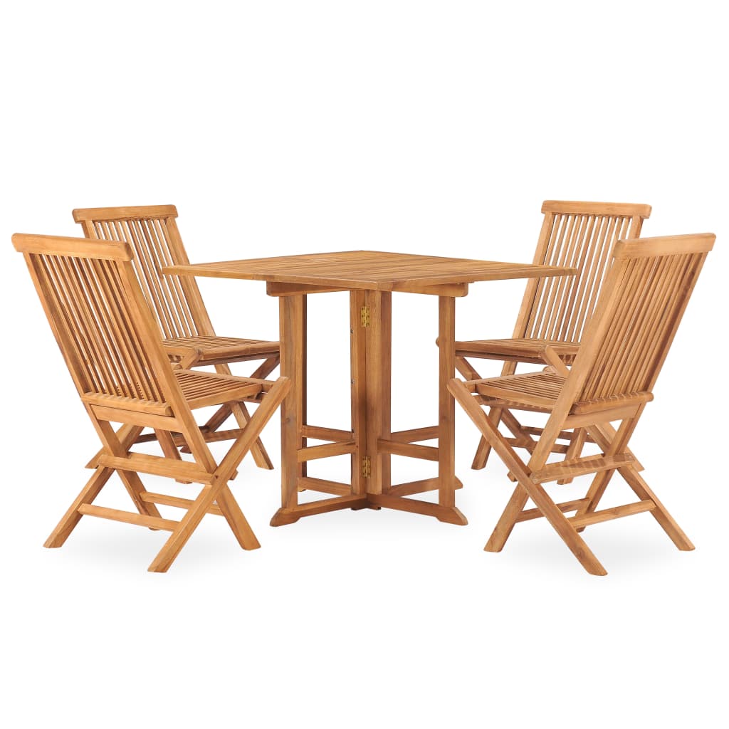 5-Tlg. Garten-Essgruppe Klappbar Massivholz Teak
