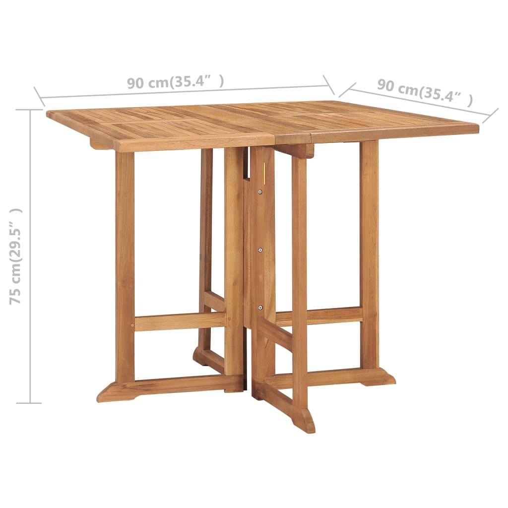 5-Tlg. Garten-Essgruppe Klappbar Massivholz Teak