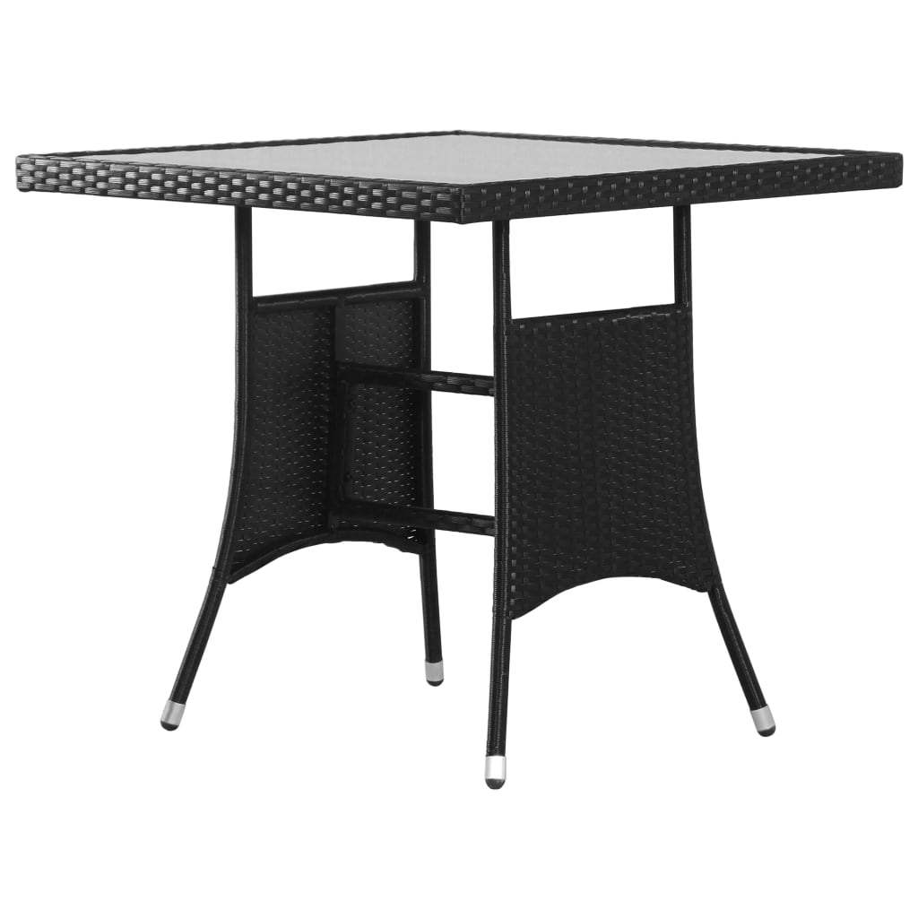 5-Tlg. Garten-Essgruppe Poly Rattan Schwarz
