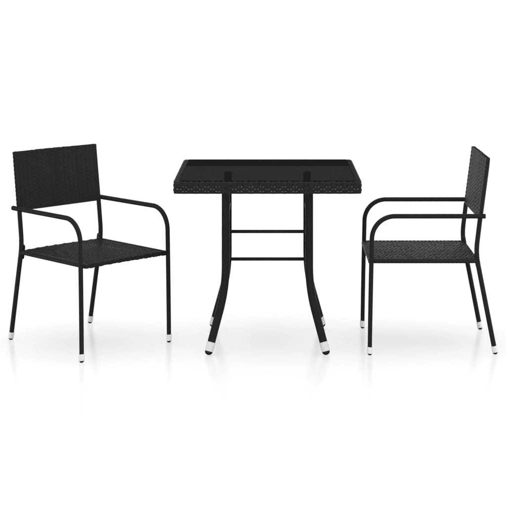 3-Tlg. Garten-Essgruppe Poly Rattan