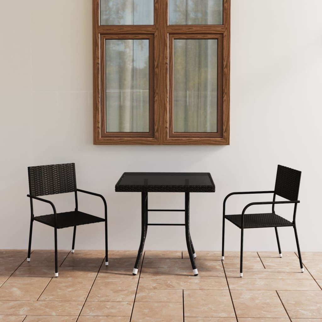 3-Tlg. Garten-Essgruppe Poly Rattan