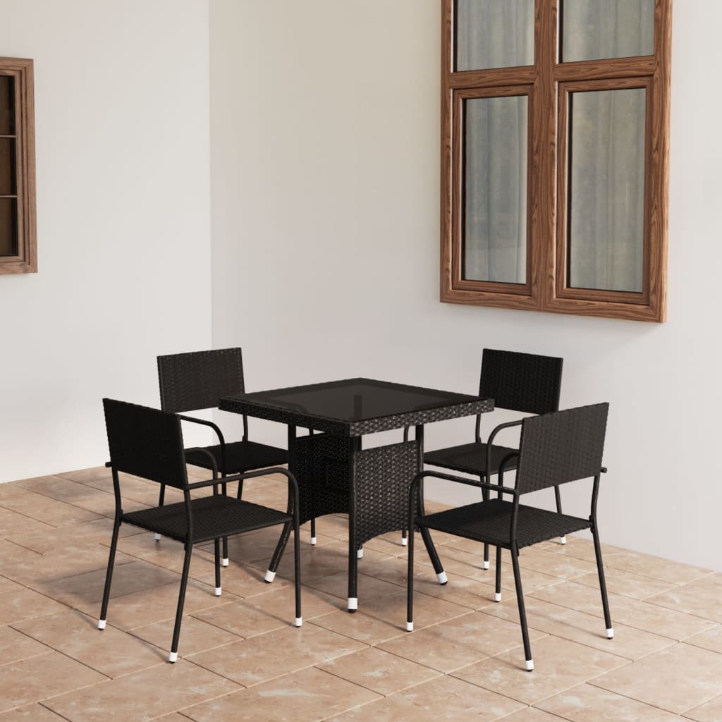 3-Tlg. Garten-Essgruppe Poly Rattan