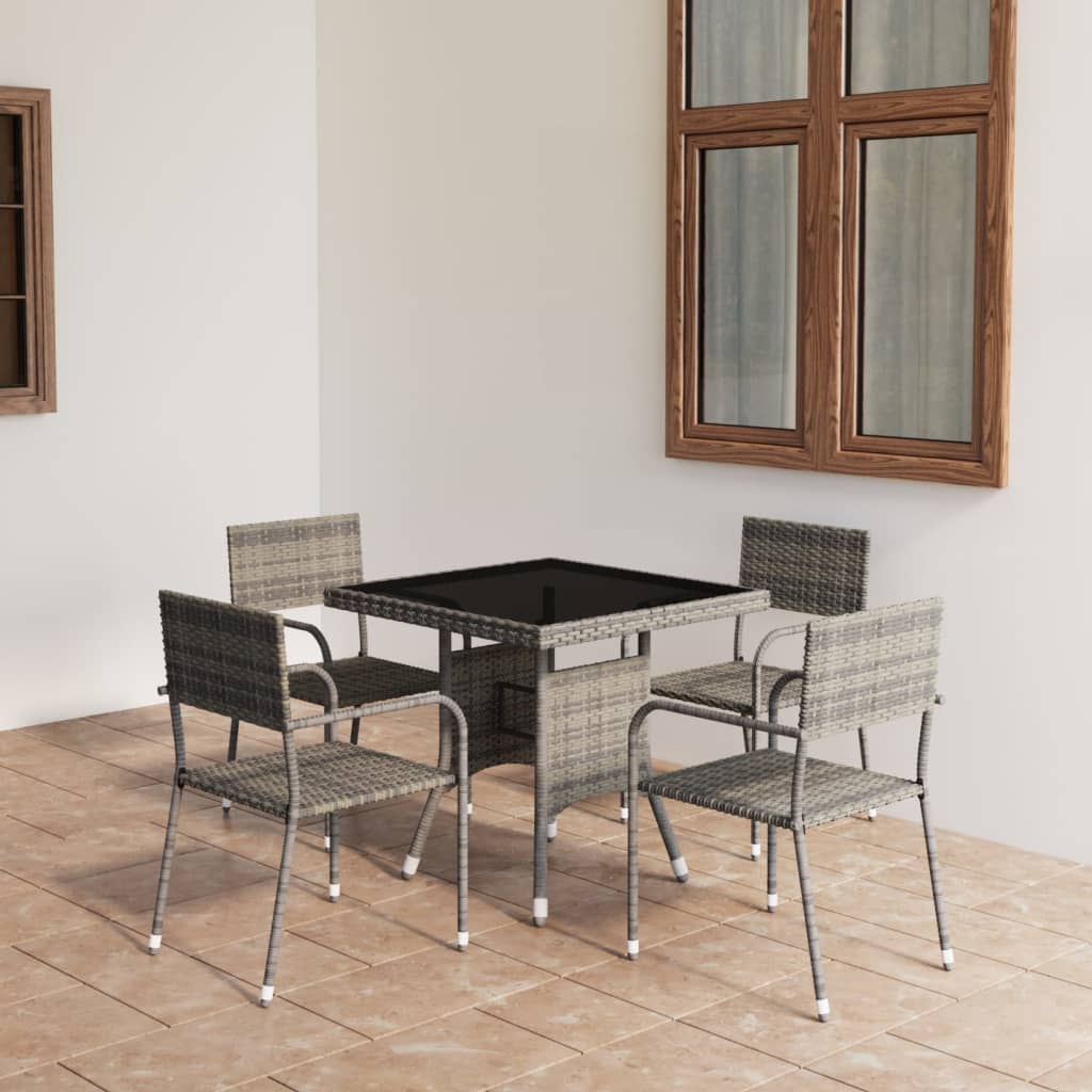 3-Tlg. Garten-Essgruppe Poly Rattan
