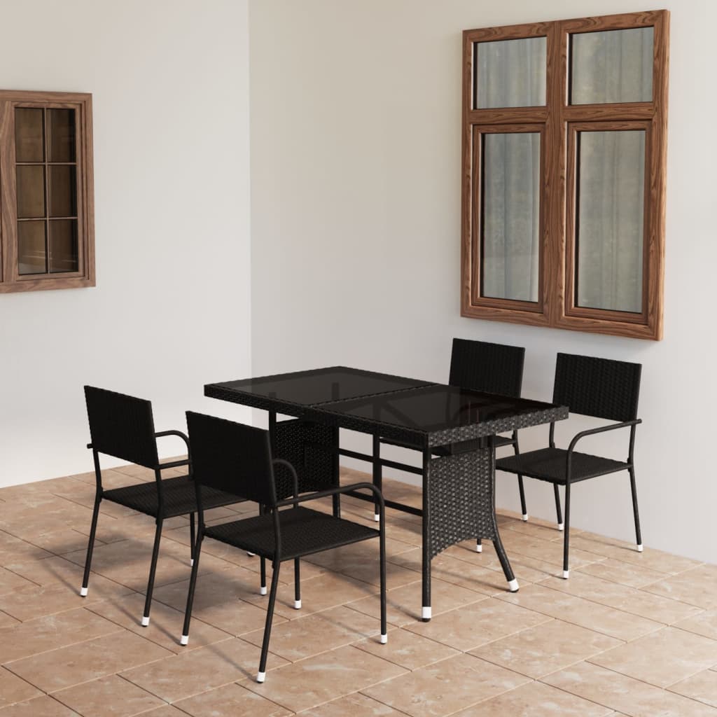3-Tlg. Garten-Essgruppe Poly Rattan