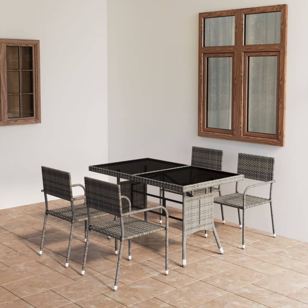 3-Tlg. Garten-Essgruppe Poly Rattan