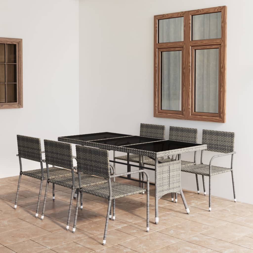3-Tlg. Garten-Essgruppe Poly Rattan