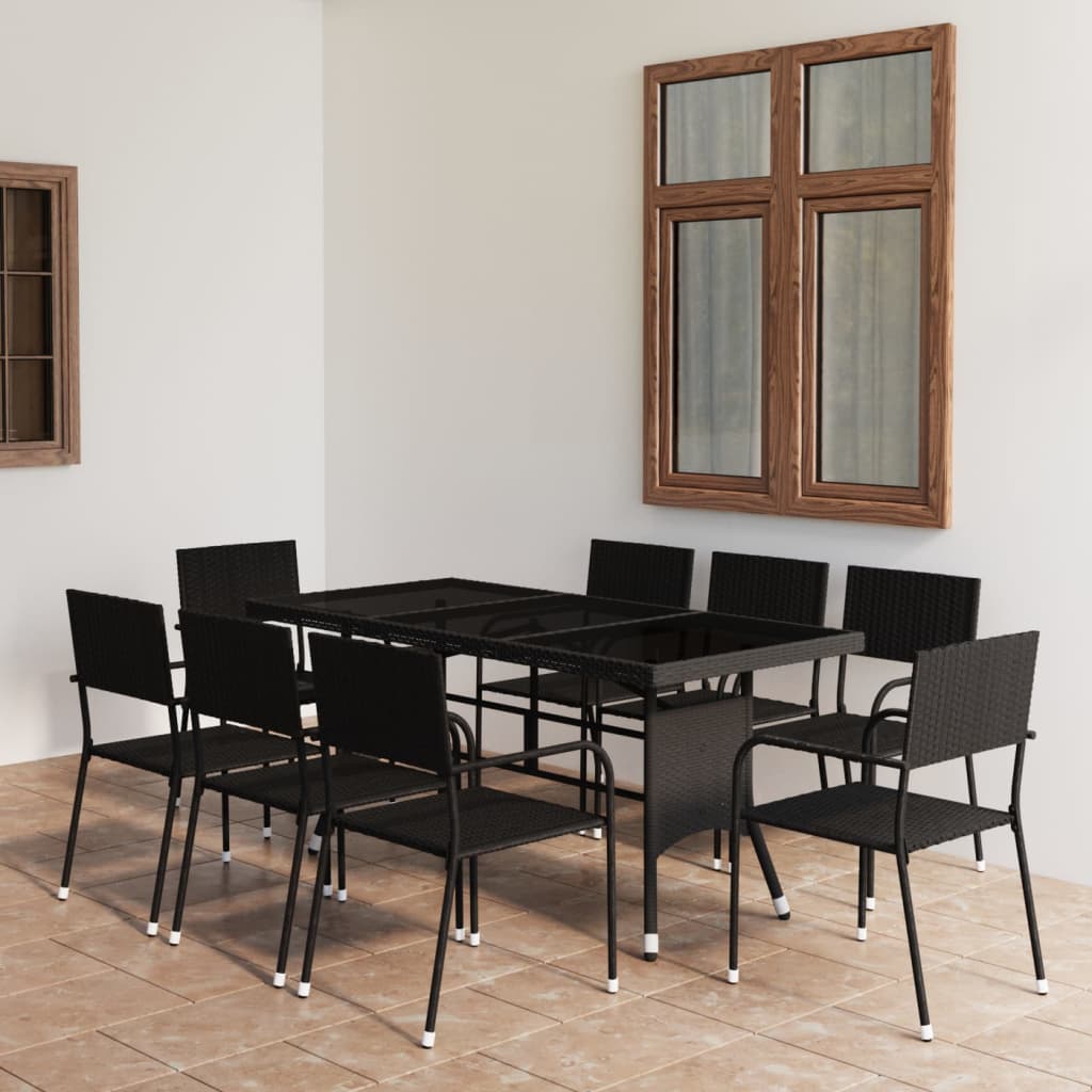 3-Tlg. Garten-Essgruppe Poly Rattan