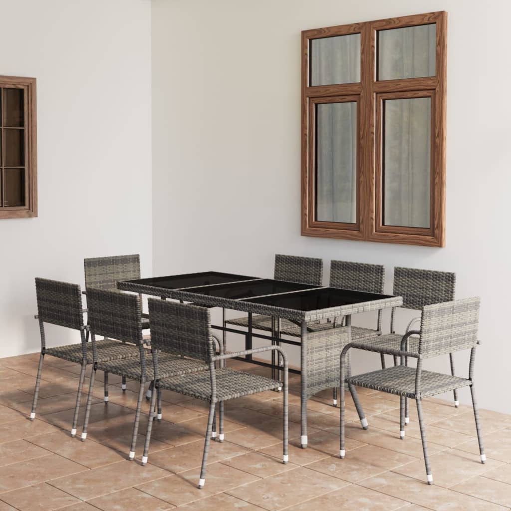 3-Tlg. Garten-Essgruppe Poly Rattan