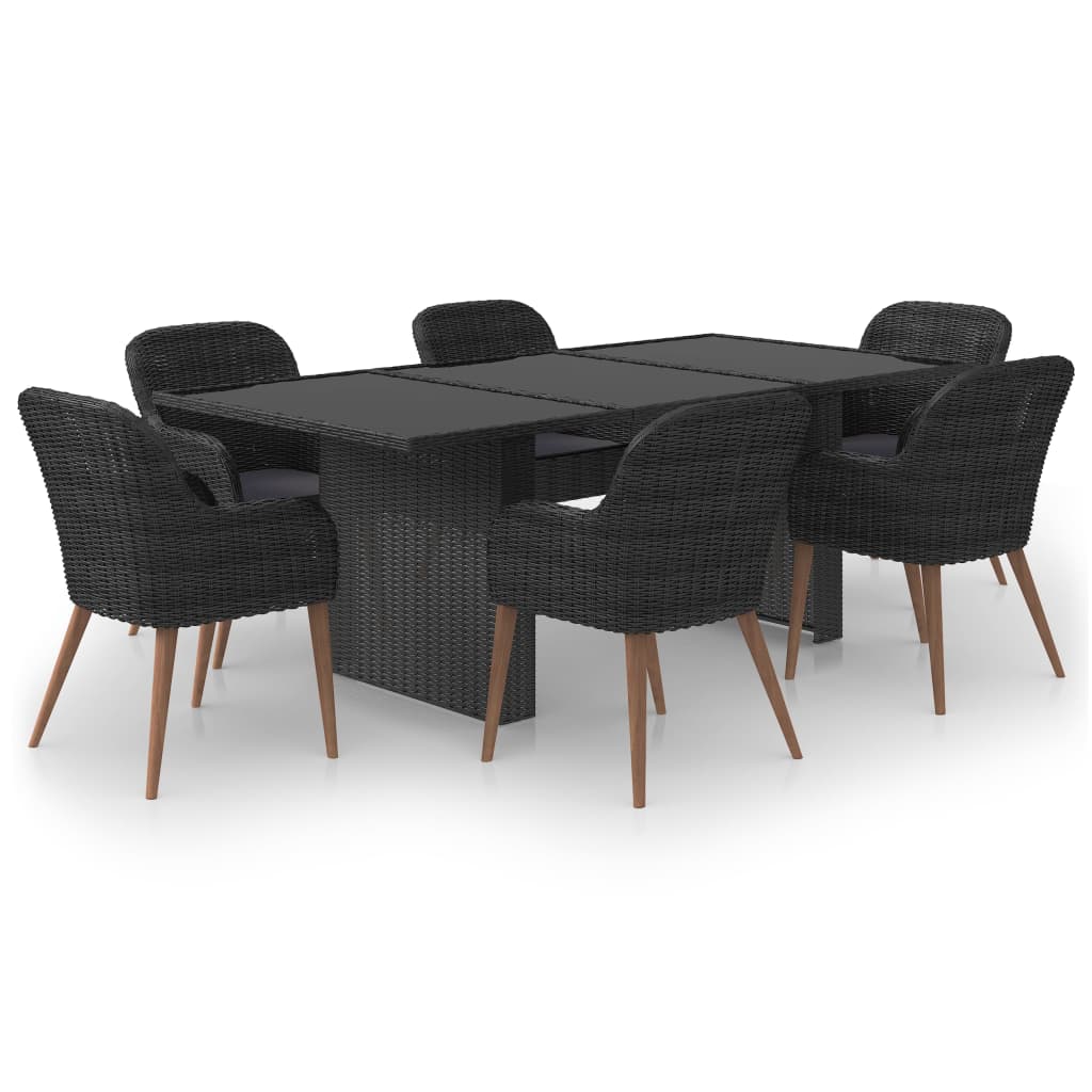 7-Tlg. Garten-Essgruppe Poly Rattan