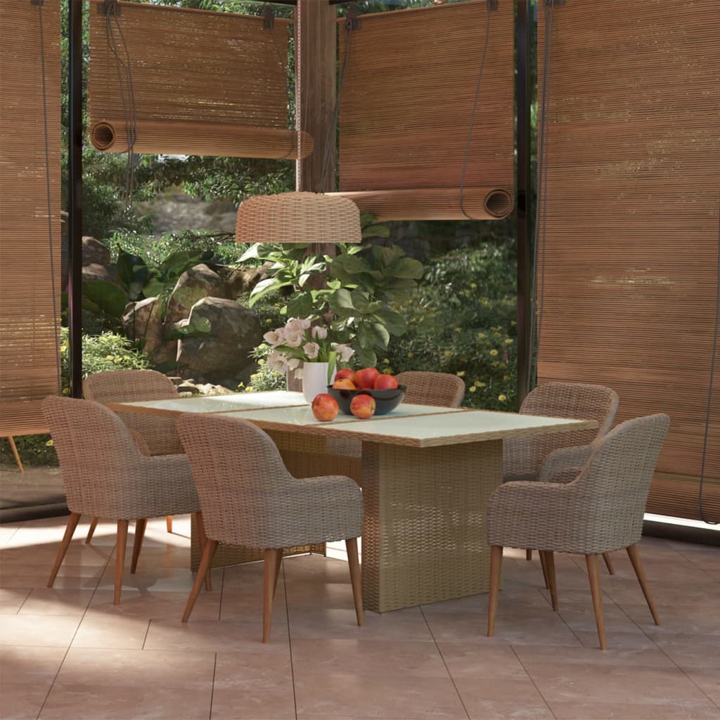 7-Tlg. Garten-Essgruppe Poly Rattan