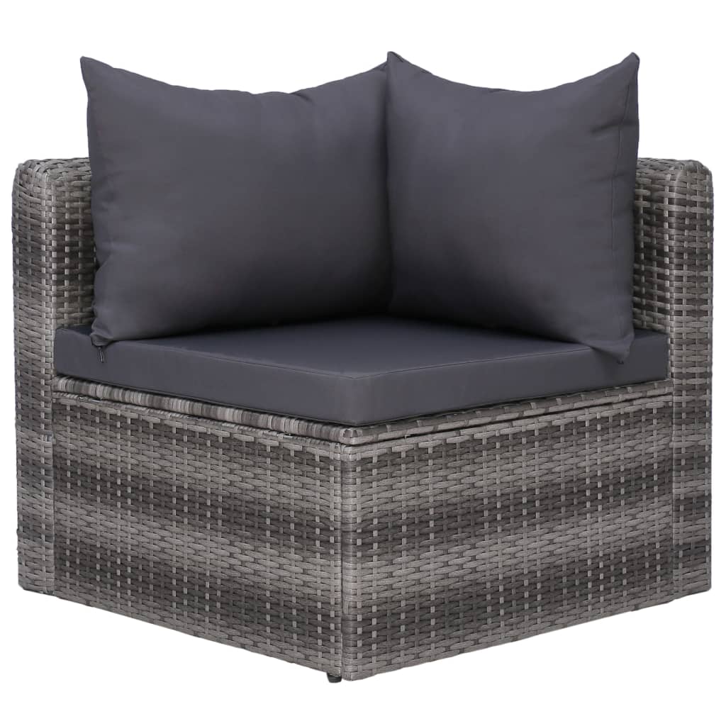 9-Tlg. Garten-Lounge-Set Mit Kissen Poly Rattan