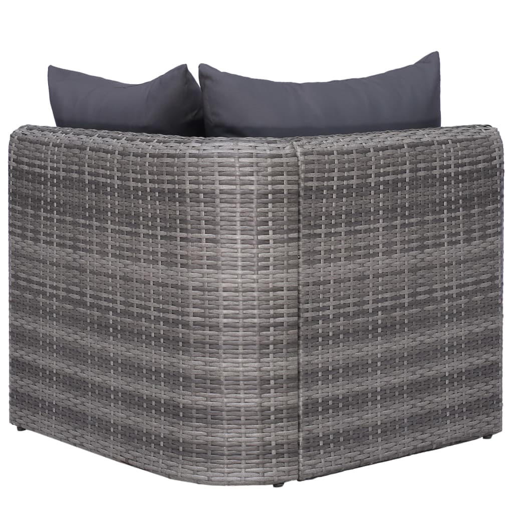 9-Tlg. Garten-Lounge-Set Mit Kissen Poly Rattan