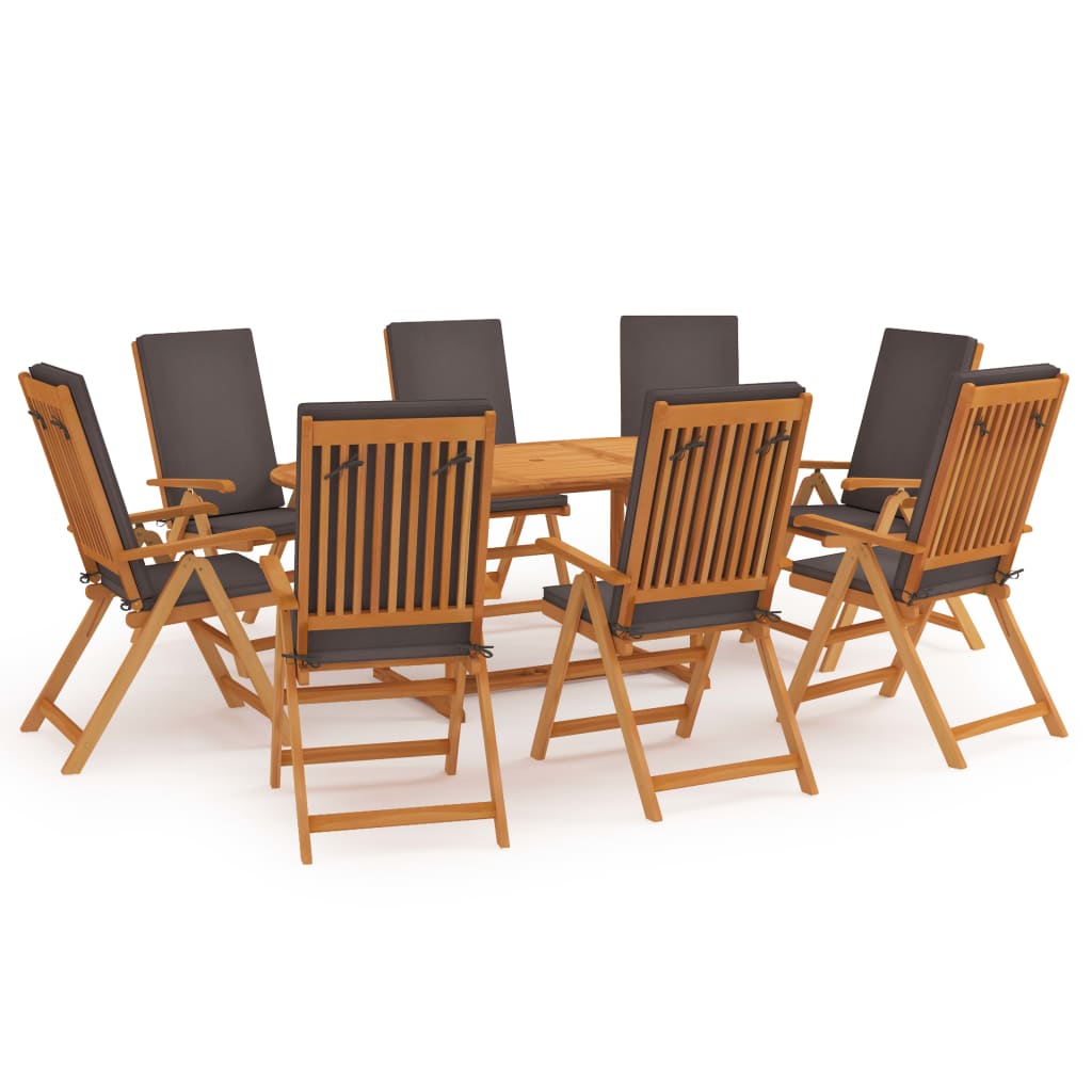 7-Tlg. Garten-Essgruppe Mit Kissen Massivholz Teak