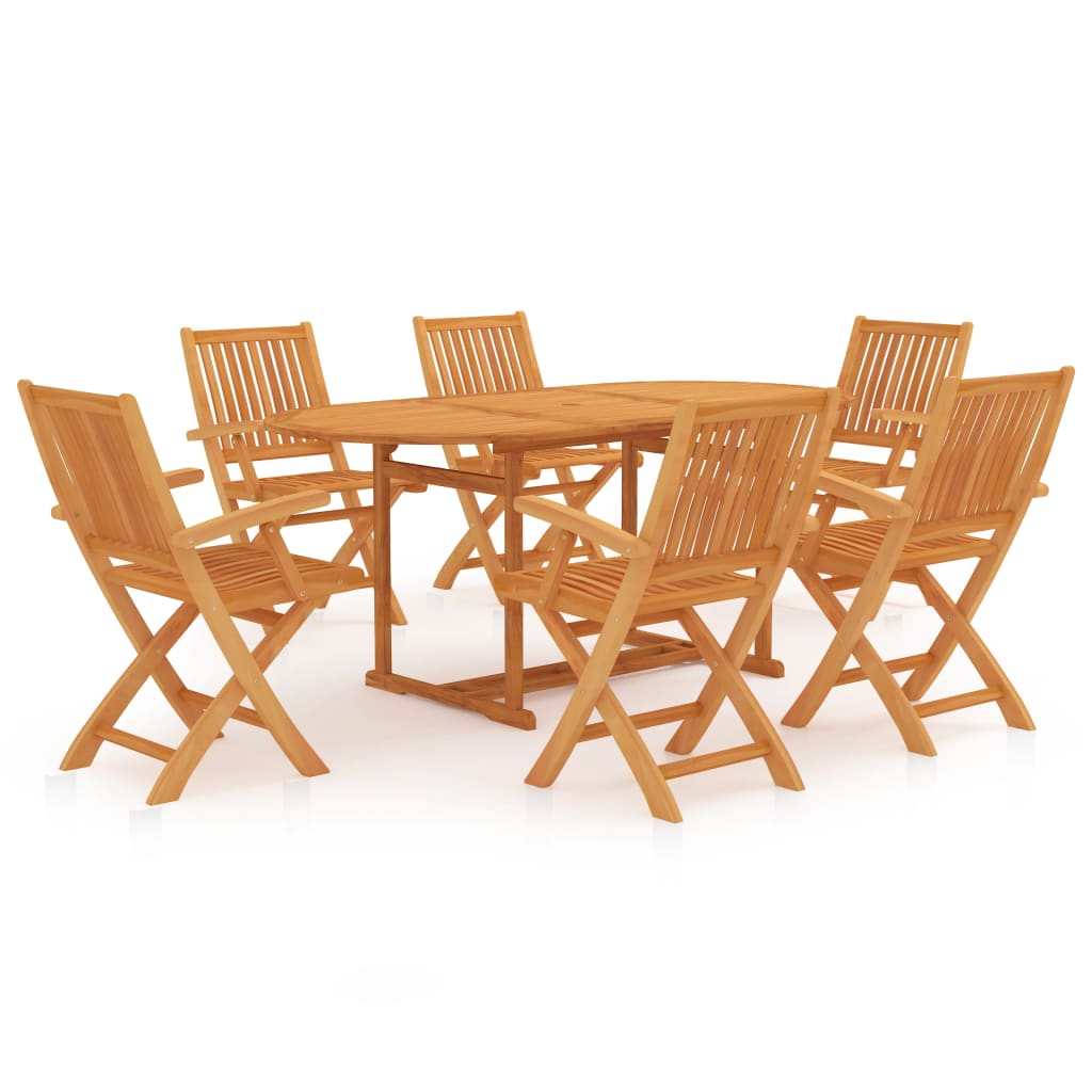 7-Tlg. Garten-Essgruppe Massivholz Teak